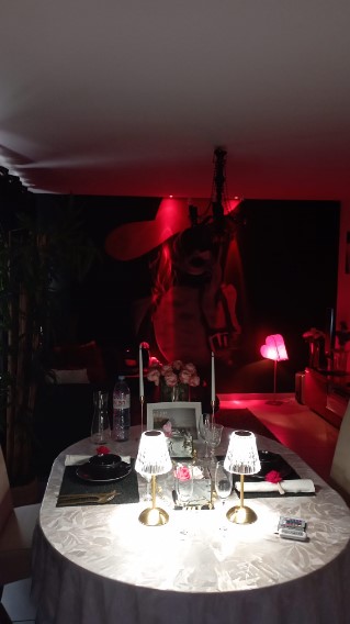 Table romantique dressée